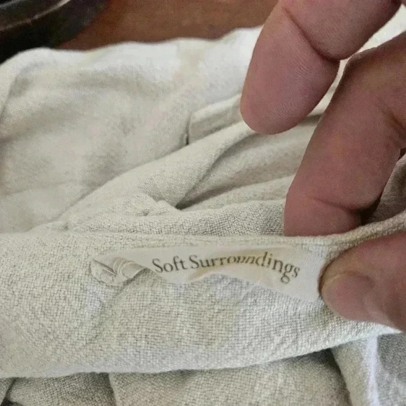 Soft Surroundings Linen BlendBlazer Cardigan Top 3/4Sleeve Button Front - Picture 6 of 8